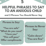 These 5 calming phrases to help an anxious child can be used by parents and teachers to reduce anxiety in kids. . #anxiety #childanxiety #parenting #specialneeds #teachers
