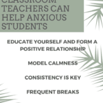 Ways classroom teachers can help an anxious child succeed with school anxiety. #anxiety #childanxiety #parenting #specialneeds #teachers