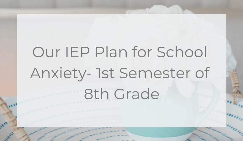 Our IEP Plan for School Anxiety- 1st Semester of 8th Grade