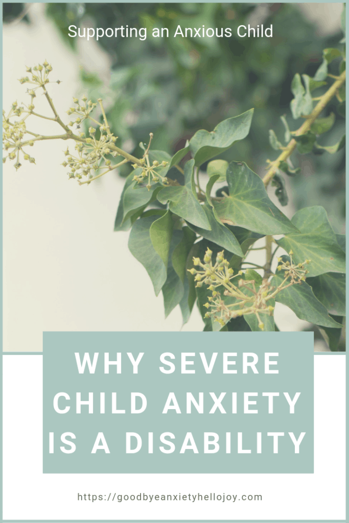 child anxiety is a disability